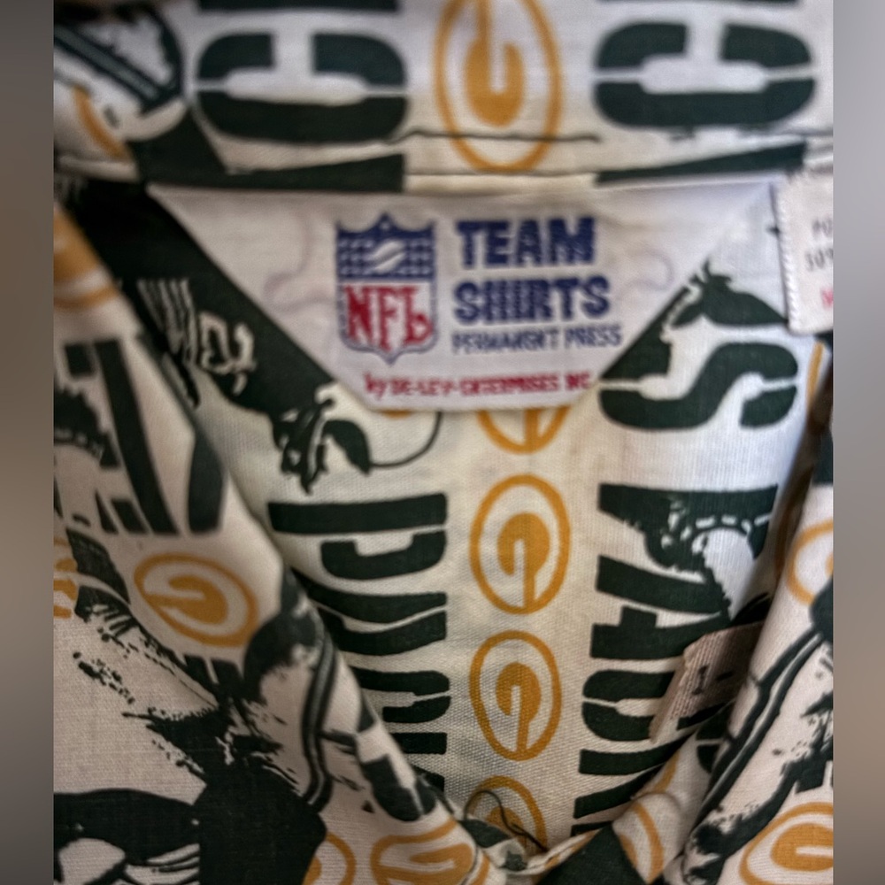 Green Bay Packers 1970s Vintage NFL Team Shirts Permanent Press Green/Yellow - Picture 4 of 6